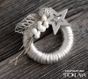 Kółko drewniane do makramy/obrabiania szydełkiem 25/40 mm / beż/buk / 10 szt.