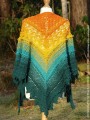 autor Agnieszka Kloc, wzór Marge Shawl, Kokonek CLassic A156, 1500m i 400m ostatniego koloru, szydełko 3mm