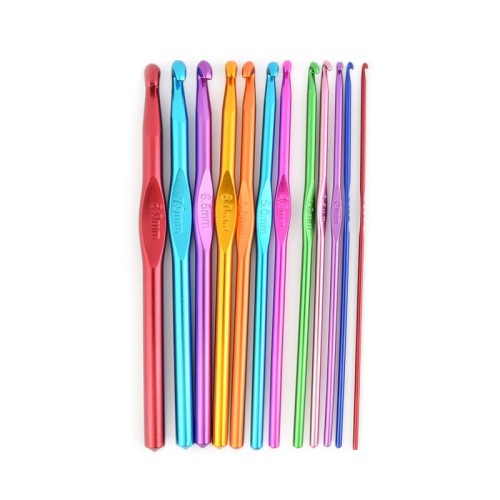 Zestaw szydełek aluminiowych 2-8 mm / 12 sztuk