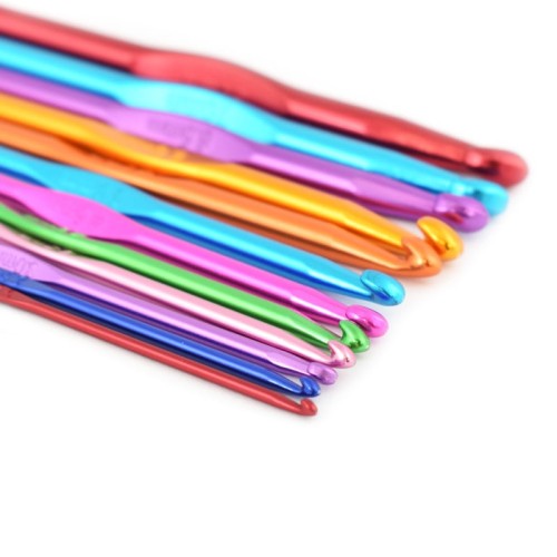 Zestaw szydełek aluminiowych 2-8 mm / 12 sztuk