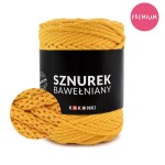 PREMIUM sznurek bawełniany by KOKONKI 5mm / rolka 100m / 520 kurkuma