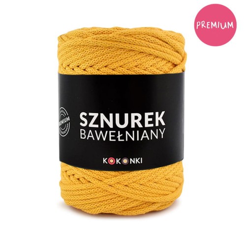 PREMIUM sznurek bawełniany by KOKONKI 5mm / rolka 100m / kurkuma