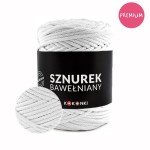 PREMIUM sznurek bawełniany by KOKONKI 5mm / rolka 100m / 500 biel