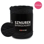 PREMIUM sznurek bawełniany by KOKONKI 5mm / rolka 100m / grafit - OUTLET