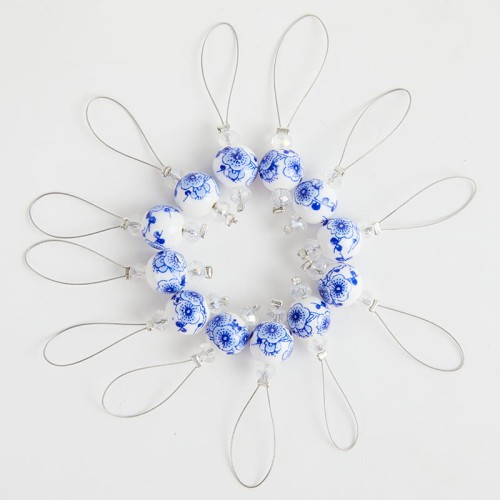 Znaczniki do drutów KnitPro Zooni Blooming Blue + etui / 12 sztuk