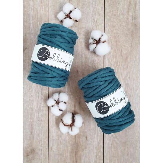 Sznurek skręcany bawełniany Bobbiny Macrame Cord / Petrol / Peacock Blue / 9mm / 30m