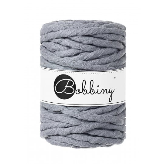 Sznurek skręcany bawełniany Bobbiny Macrame Cord / Stalowy / Steel / 9mm / 30m