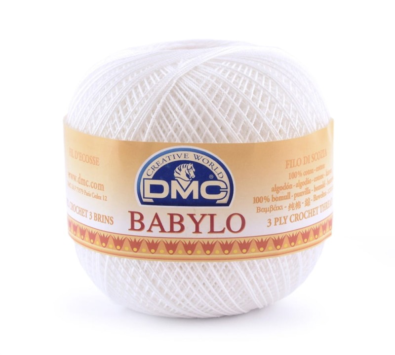 Kordonek DMC Babylo 100 g B5200 - biel optyczna, grubość 40