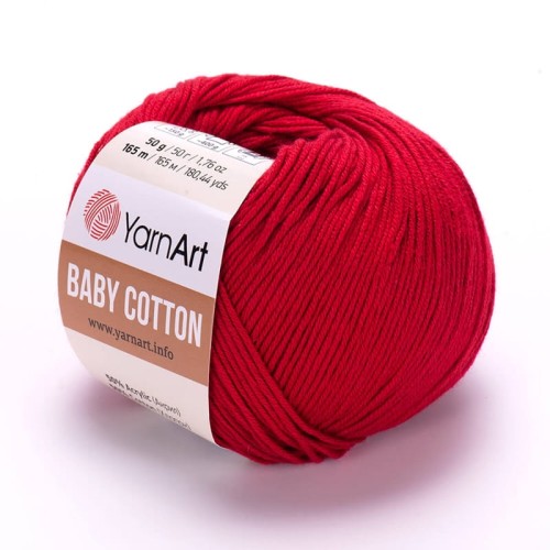 Włóczka YarnArt Baby Cotton 427 / ognista czerwień