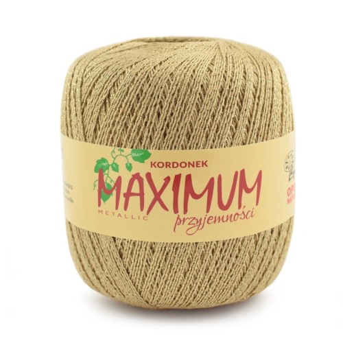 Kordonek Opus Natura MAXIMUM Metallic / 1777 beżowy ze złotą nicią