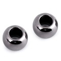 Koraliki plastikowe metalic / 11 x 15 mm / antracyt / 10 szt.