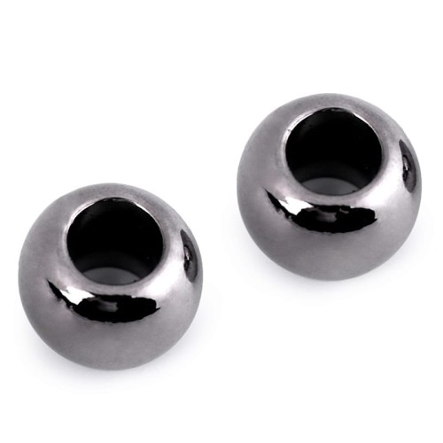 Koraliki plastikowe metalic / 11 x 15 mm / antracyt / 10 szt.