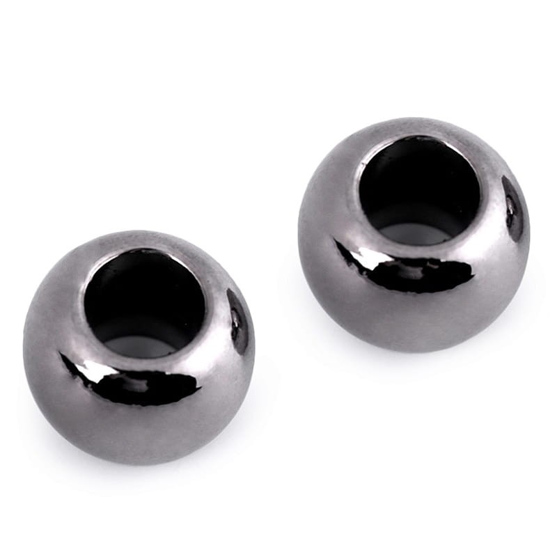 Koraliki plastikowe metalic / 11 x 15 mm / antracyt / 10 szt.