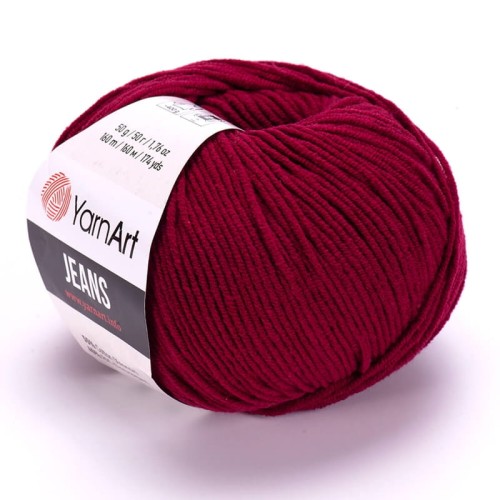 Włóczka YarnArt Jeans 66 / bordo