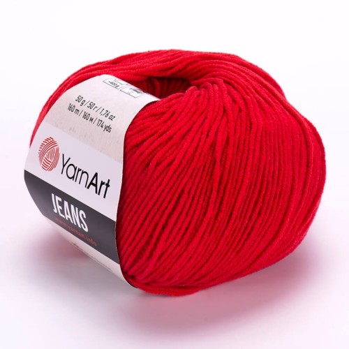 Włóczka YarnArt Jeans 90 / intensywna czerwień