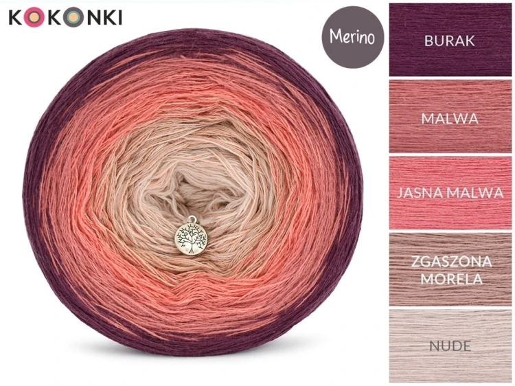 KOKONEK Merino 693 Sweet break - Burak/malwa/jasna malwa/zgaszona morela/nude
