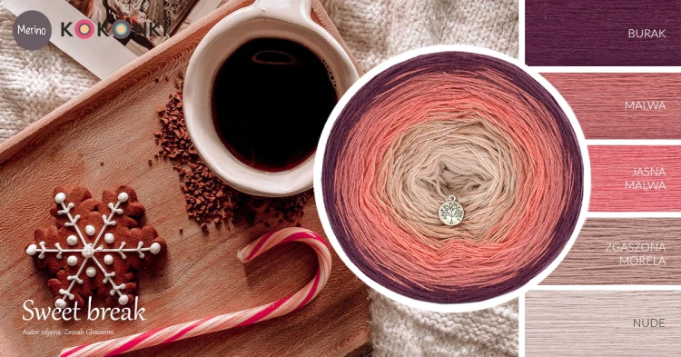 KOKONEK Merino 693 Sweet break - Burak/malwa/jasna malwa/zgaszona morela/nude