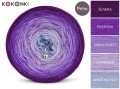 KOKONEK Merino 696 Go higher - Śliwka/purpura/jasny fiolet/lawenda/jasne indygo