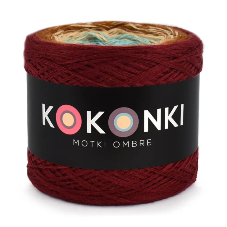 KOKONEK Merino 697 Childhood fun - Bordo/toffi/ciepły beż/patyna/turkus