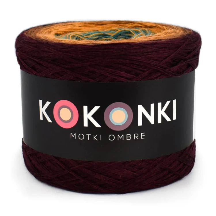 KOKONEK Merino 699 Secret valley - Wino melanż/toffi/miodowy/morski/navy
