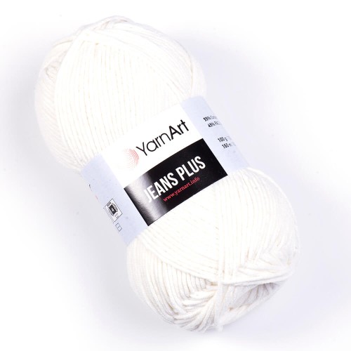 Włóczka YarnArt Jeans Plus 01 / biel