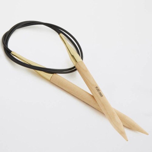 Druty z żyłką KnitPro Basix Beech - drewniane z akrylową żyłką