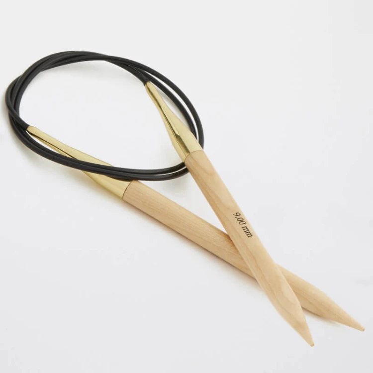 Druty z żyłką KnitPro Basix Beech - drewniane z akrylową żyłką