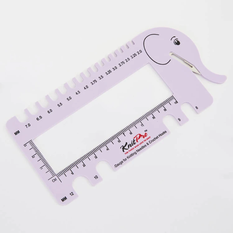 Miarka grubości drutów KnitPro słoń fiolet / 10995