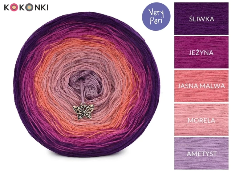 KOKONEK Merino 706 - Śliwka/jeżyna/jasna malwa/morela/ametyst