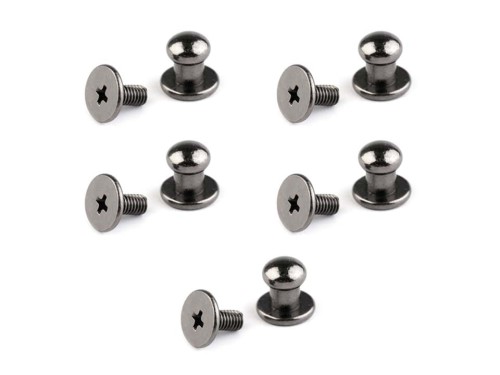 Nit kaletniczy skręcany do metek / ciemny nikiel / 6 mm / 5 par