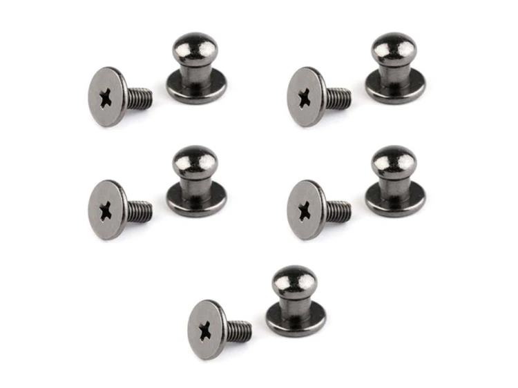 Nit kaletniczy skręcany do metek / ciemny nikiel / 6 mm / 5 par