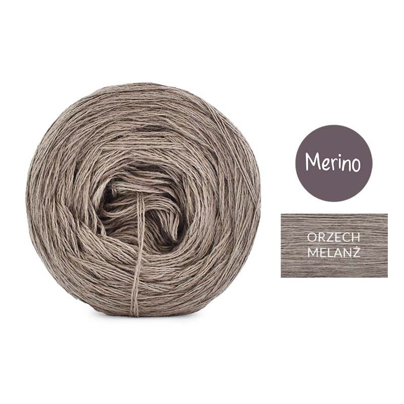 KOKONEK Merino Mono jeden kolor - orzech melanż / 250m