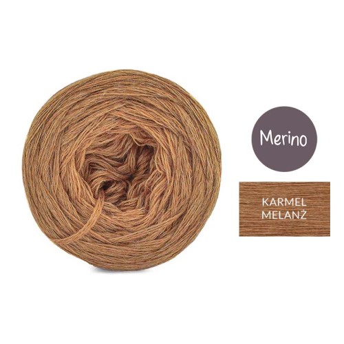 KOKONEK Merino Mono jeden kolor - karmel melanż / 250m