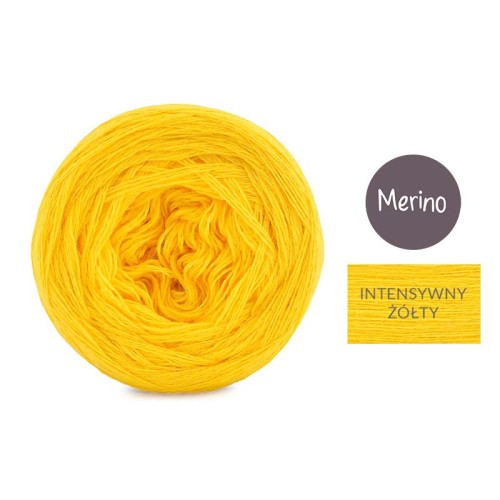 KOKONEK Merino Mono jeden kolor - intensywny żółty / 250m