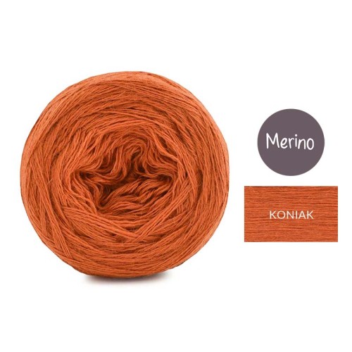 KOKONEK Merino Mono jeden kolor - koniak / 250m