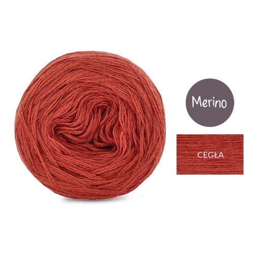 KOKONEK Merino Mono jeden kolor - cegła / 250m