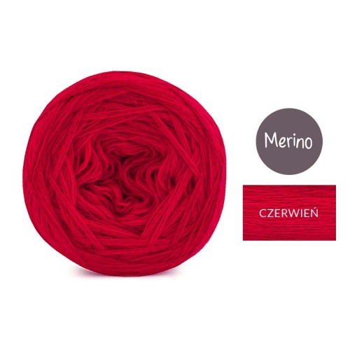 KOKONEK Merino Mono jeden kolor - czerwień / 250m