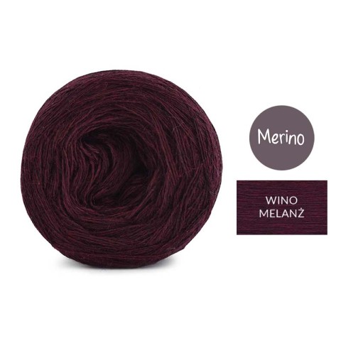 KOKONEK Mono Merino jeden kolor - wino melanż / 250m