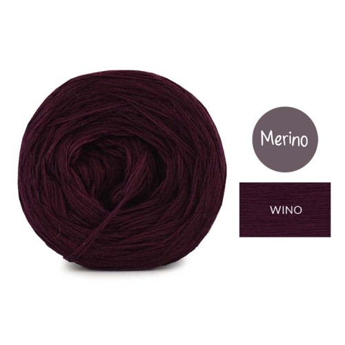 KOKONEK Merino Mono jeden kolor - wino / 250m