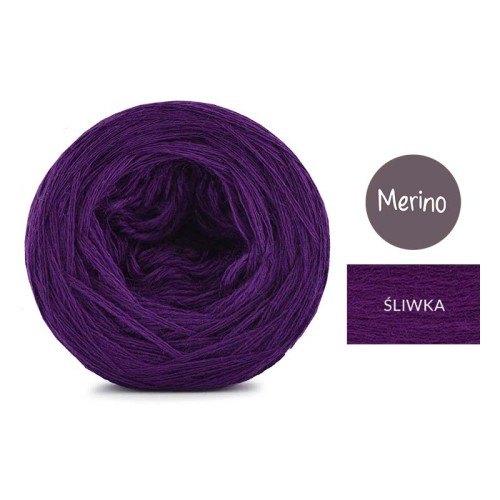 KOKONEK Merino Mono jeden kolor - śliwka / 250m