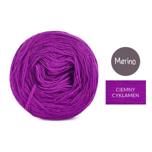 KOKONEK Merino Mono jeden kolor - ciemny cyklamen / 250m