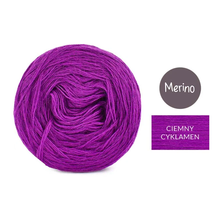 KOKONEK Merino Mono jeden kolor - ciemny cyklamen / 250m