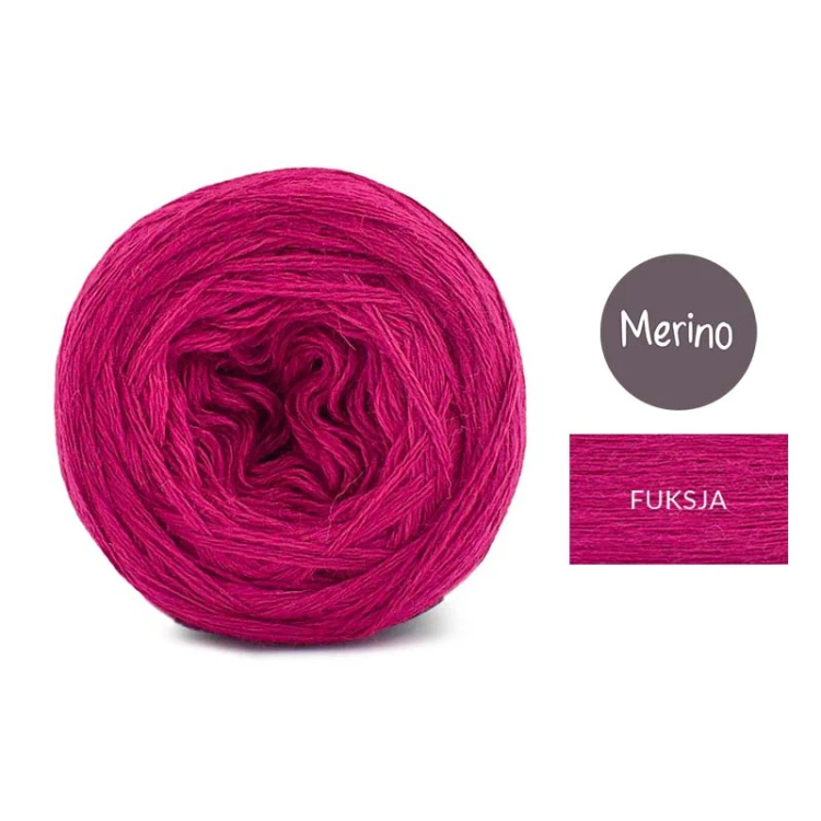 KOKONEK Merino Mono jeden kolor - fuksja / 250m