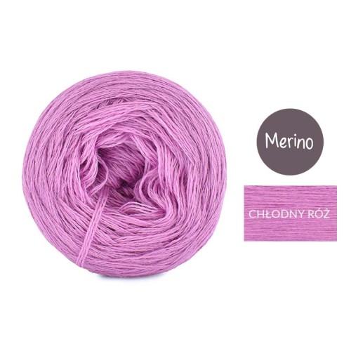 KOKONEK Merino Mono jeden kolor - chłodny róż / 250m