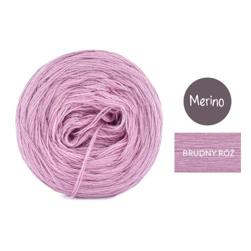 KOKONEK Merino Mono jeden kolor - brudny róż / 250m