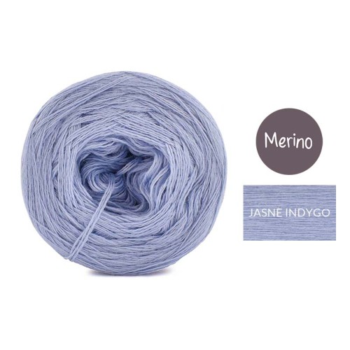 KOKONEK Merino Mono jeden kolor - jasny indygo / 250m