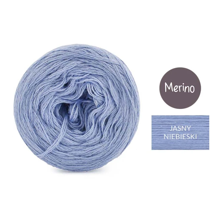 KOKONEK Merino Mono jeden kolor - jasny niebieski / 250m