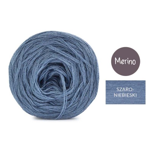 KOKONEK Merino Mono jeden kolor - szaroniebieski / 250m