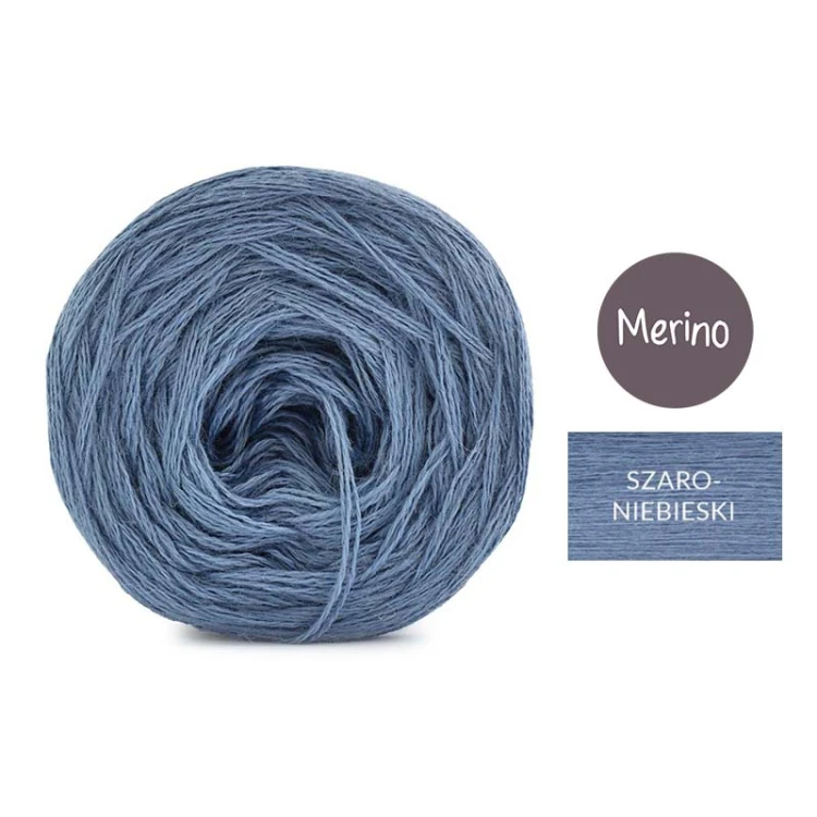 KOKONEK Merino Mono jeden kolor - szaroniebieski / 250m