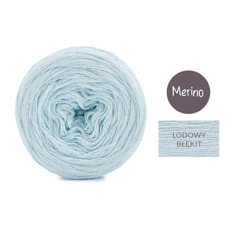 KOKONEK Merino Mono jeden kolor - lodowy błękit / 250m